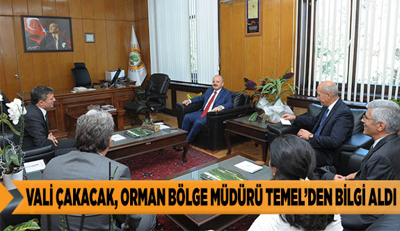 VALİ ÇAKACAK, ORMAN BÖLGE MÜDÜRÜ TEMEL’DEN BİLGİ ALDI