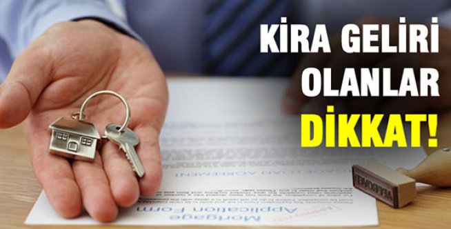 Kira geliri vergisi vermek için son 9 gün