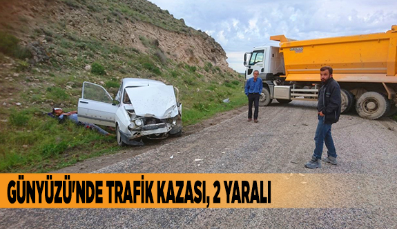 GÜNYÜZÜ'NDE TRAFİK KAZASI, 2 YARALI