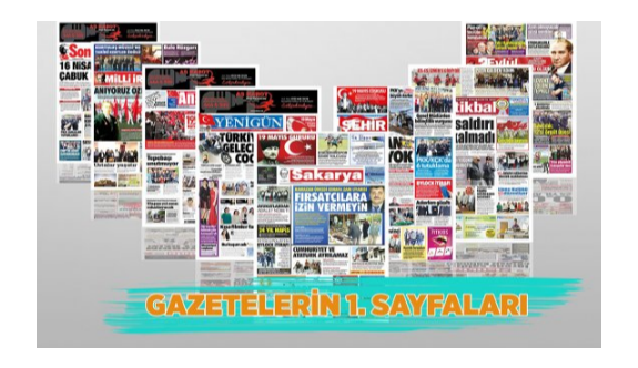 YEREL GAZETELERİN BİRİNCİ SAYFALARI