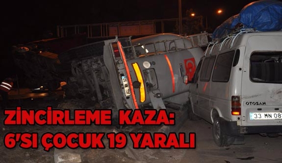 ZİNCİRLEME KAZA:6'SI ÇOCUK 19 YARALI