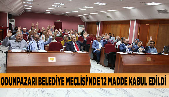 ODUNPAZARI BELEDİYE MECLİSİ'NDE 12 MADDE KABUL EDİLDİ