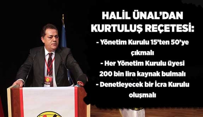 ÜNAL'DAN KURTULUŞ REÇETESİ