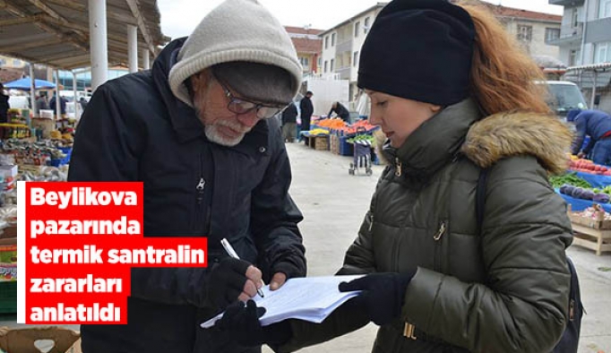 Beylikova pazarında termik santralin zararları anlatıldı