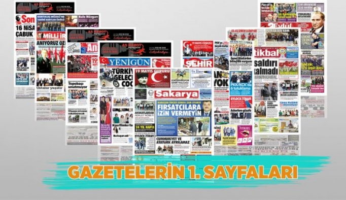 GAZETELERİN  BİRİNCİ SAYFALARI