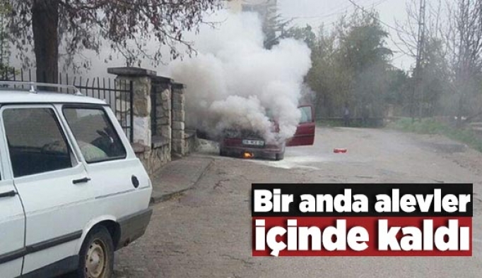 Bir anda alevler içinde kaldı