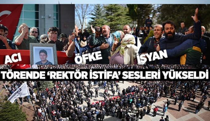 ÜNİVERSİTEDEKİ TÖRENDE 'REKTÖR İSTİFA' SESLERİ YÜKSELDİ