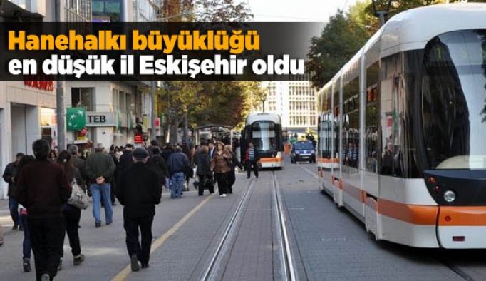 Hanehalkı büyüklüğü en düşük il Eskişehir oldu