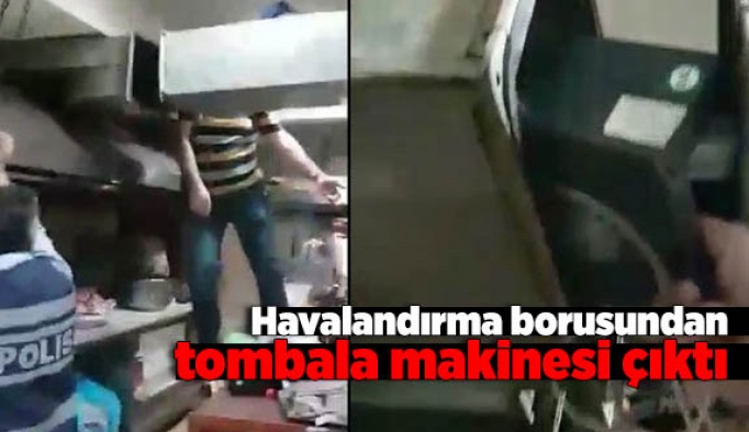 Havalandırma borusundan tombala makinesi çıktı