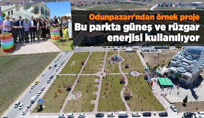 Bu parkta güneş ve rüzgar enerjisi kullanılıyor