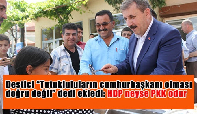 Destici “Tutuklulular cumhurbaşkanı olması doğru değil” dedi ekledi:HDP neyse PKK odur