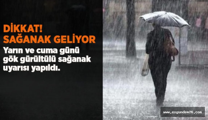 Meteorolojiden  sağanak uyarısı