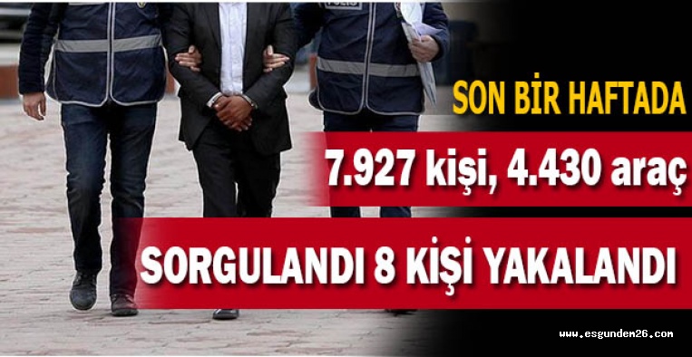 Eskişehir'de yollar denetlendi: 8 gözaltı