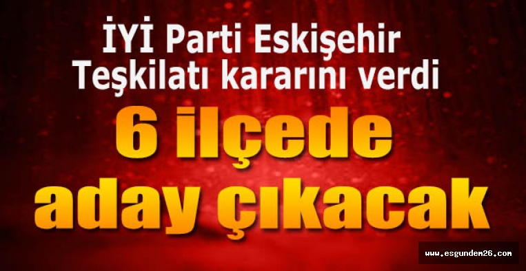 Sondakika: İYİ PARTİ 6 ilçeden aday çıkaracak