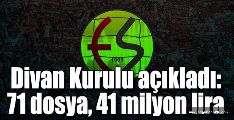 Divan kurulu açıkladı: 71 dosya 41 milyon lira