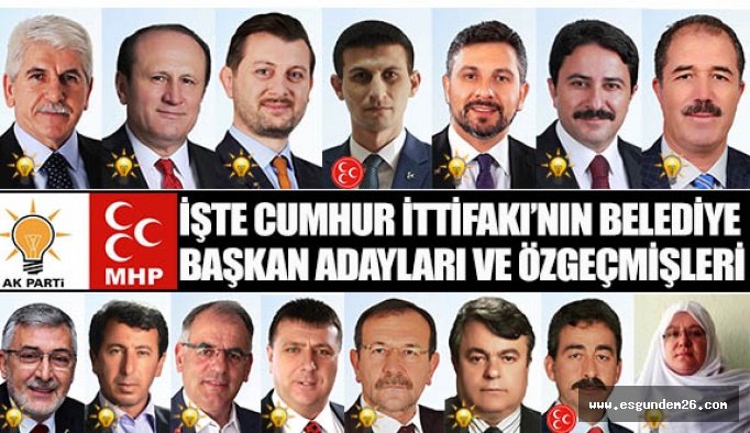 İŞTE CUMHUR İTTİFAKININ ADAYLARI