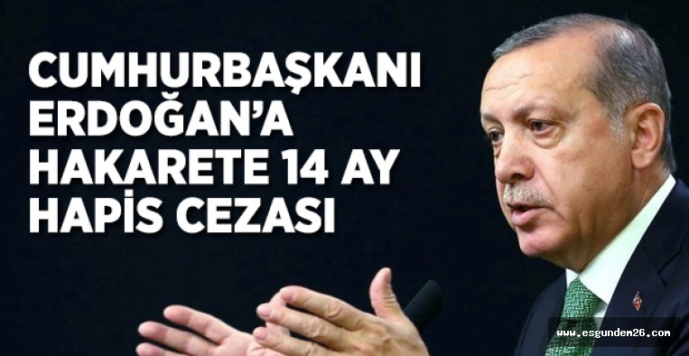 CUMHURBAŞKANINA HAKARETE 14 AY