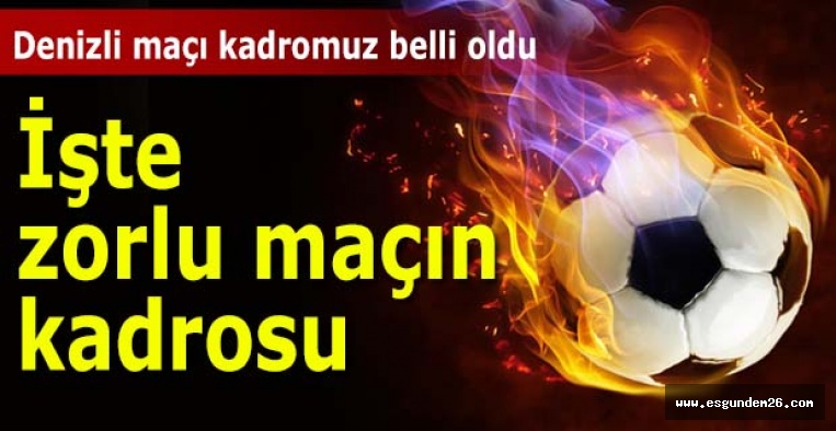 Eskişehirspor’un Denizlispor kadrosu belli oldu