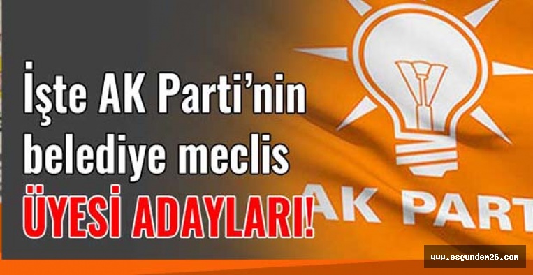 İŞTE AK PARTİ'NİN MECLİS ÜYESİ ADAYLARI