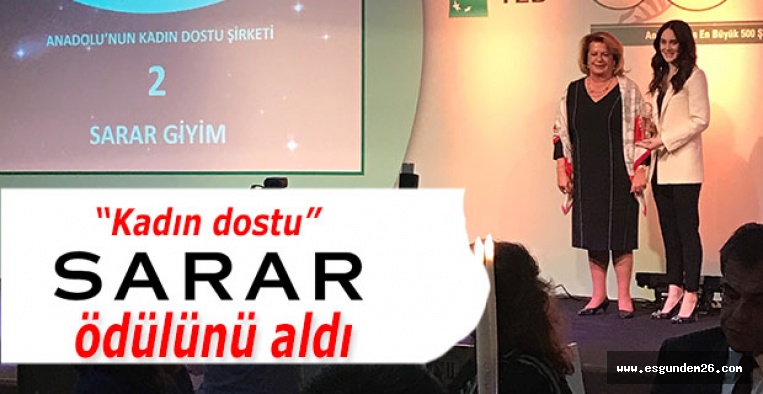 “Kadın dostu” Sarar ödülünü aldı