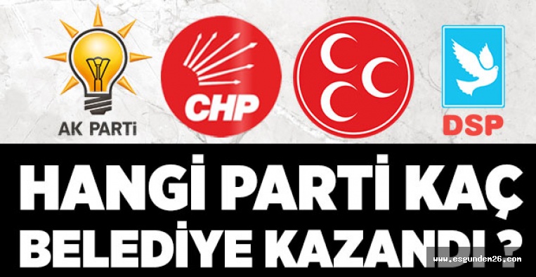 ESKİŞEHİR'DE HANGİ PARTİ KAÇ BELEDİYE KAZANDI