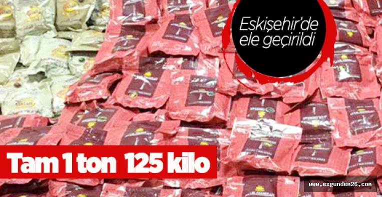Eskişehir'de 1 ton 125 kilo kaçak nargile tütünü ele geçirildi