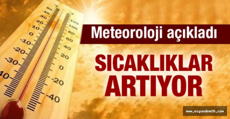 METEOROLOJİ DUYURDU! SICAKLIKLAR ARTIYOR