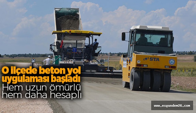 Seyitgazi’de beton yol çalışması başladı