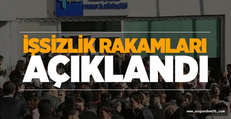 İŞSİZLİK RAKAMLARI AÇIKLANDI