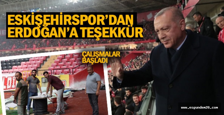 ESKİŞEHİRSPOR'DAN ERDOĞAN'A TEŞEKKÜR