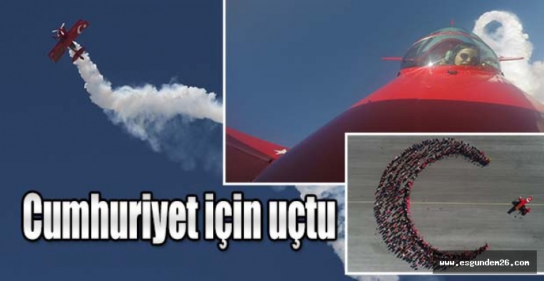 Kadın akrobasi pilotundan Cumhuriyet Bayramı'na özel gösteri