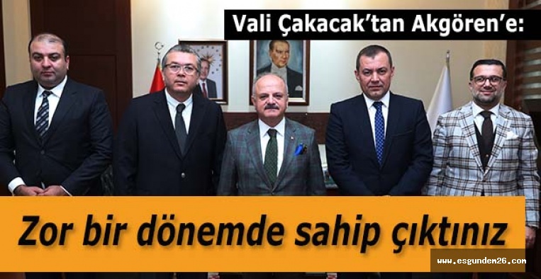 VALİ ÇAKACAK, ESKİŞEHİRSPOR YÖNETİMİNİ KABUL ETTİ