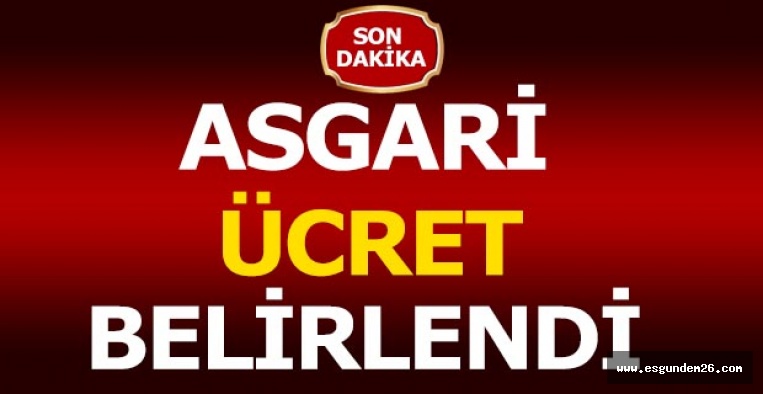 ASGARİ ÜCRET BELİRLENDİ