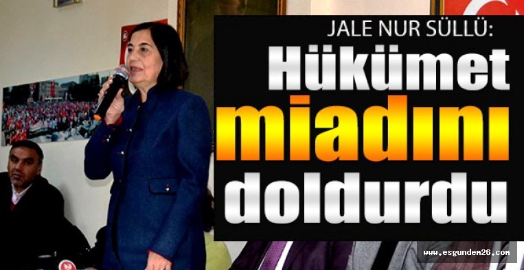 JALE NUR SÜLLÜ: HÜKÜMETİN MİADINI DOLDURDUĞU ÇOK AÇIK