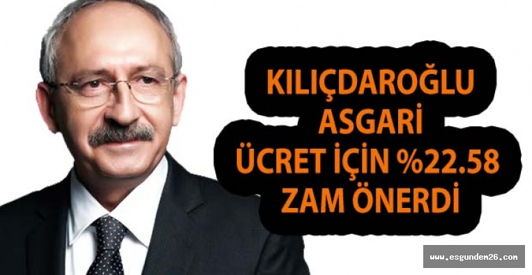 KILIÇDAROĞLU ASGARİ ÜCRET İÇİN %22.58 ZAM ÖNERDİ