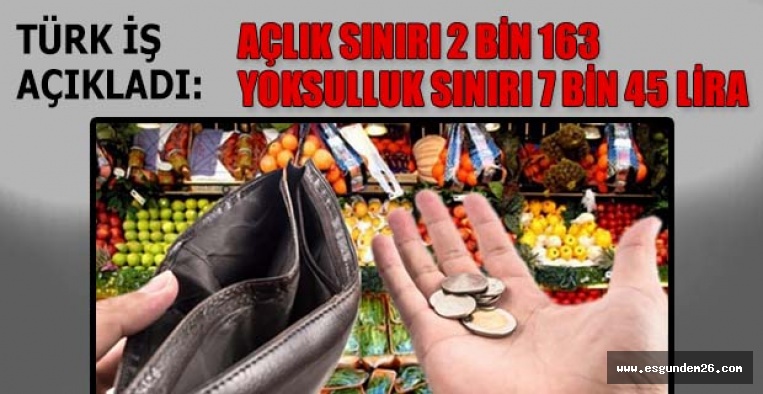 "YOKSULLUK SINIRI 7 BİN 45 LİRA"