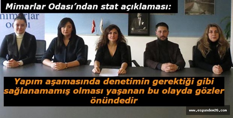 Mimarlar Odası’ndan stat açıklaması