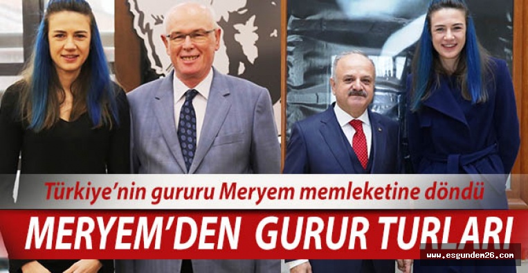 Türkiye’nin gururu Meryem memleketine döndü