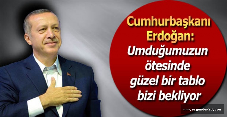 Cumhurbaşkanı Erdoğan: Umduğumuzun ötesinde güzel bir tablo bizi bekliyor.