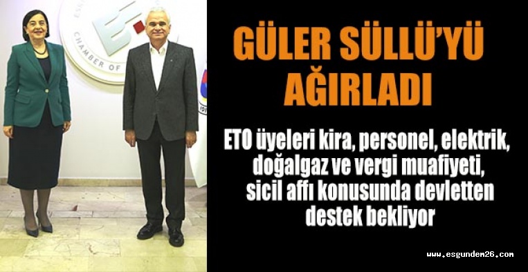 GÜLER: KÜÇÜK İŞLETMELERİMİZİN TALEPLERİNİ İLETTİK