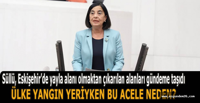 SÜLLÜ: ÜLKE YANGIN YERİYKEN BU ACELE NEDEN?