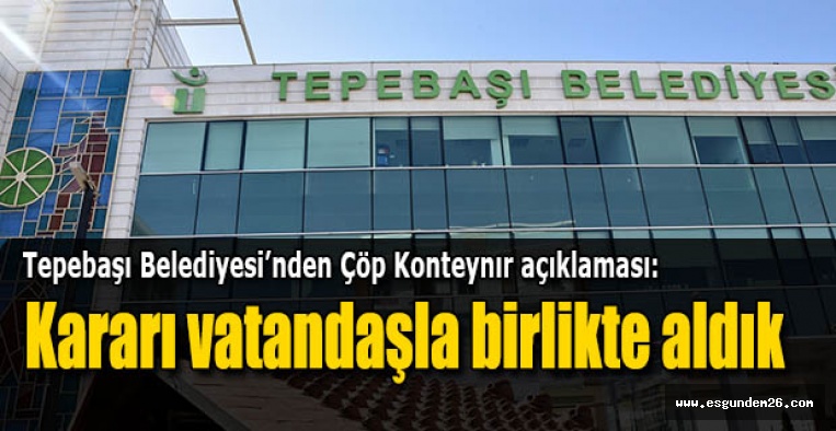 TEPEBAŞI BELEDİYESİ'NDEN ÇİZMELİOĞLU'NA YANIT