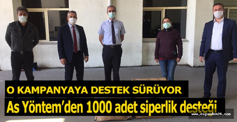 AS YÖNTEM’DEN 1000 ADET SİPERLİK DESTEĞİ