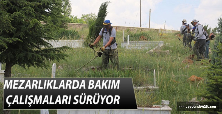 MEZARLIKLARDA BAKIM ÇALIŞMALARI SÜRÜYOR