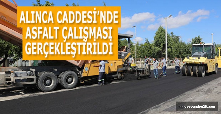 ALINCA CADDESİ’NDE ASFALT ÇALIŞMASI GERÇEKLEŞTİRİLDİ