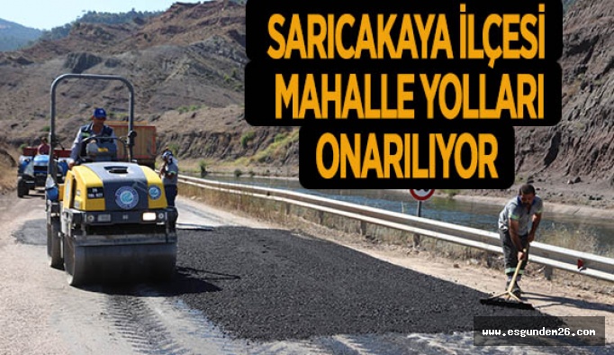 SARICAKAYA İLÇESİ MAHALLE YOLLARI ONARILIYOR