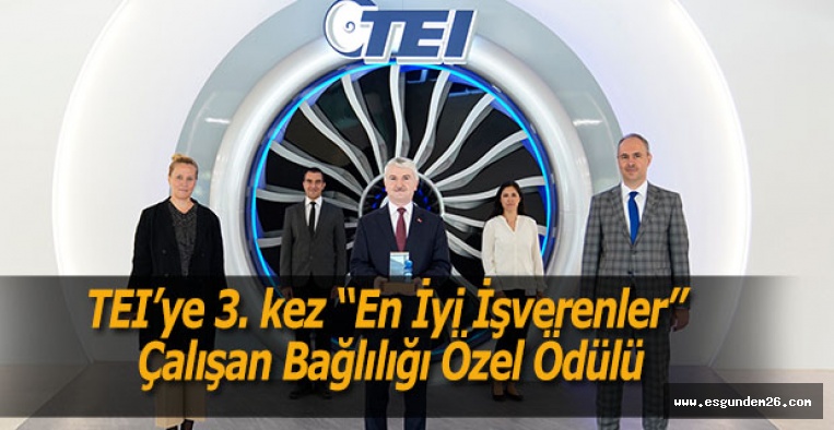 TEI’ye 3. Kez “En İyi İşverenler” Çalışan Bağlılığı Özel Ödülü