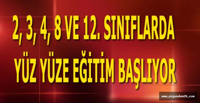 CUMHURBAŞKANI ERDOĞAN AÇIKLADI: YÜZ YÜZE EĞİTİM BAŞLIYOR