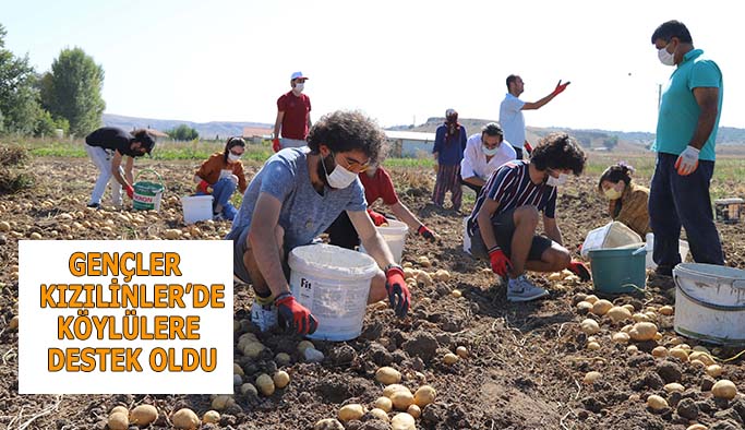 GENÇLER   KIZILİNLER’DE  KÖYLÜLERE  DESTEK OLDU