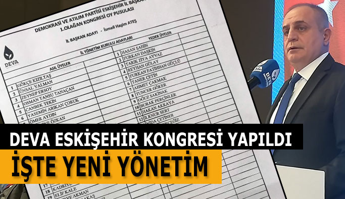 DEVA PARTİSİ ESKİŞEHİR İL YÖNETİMİ BELİRLENDİ